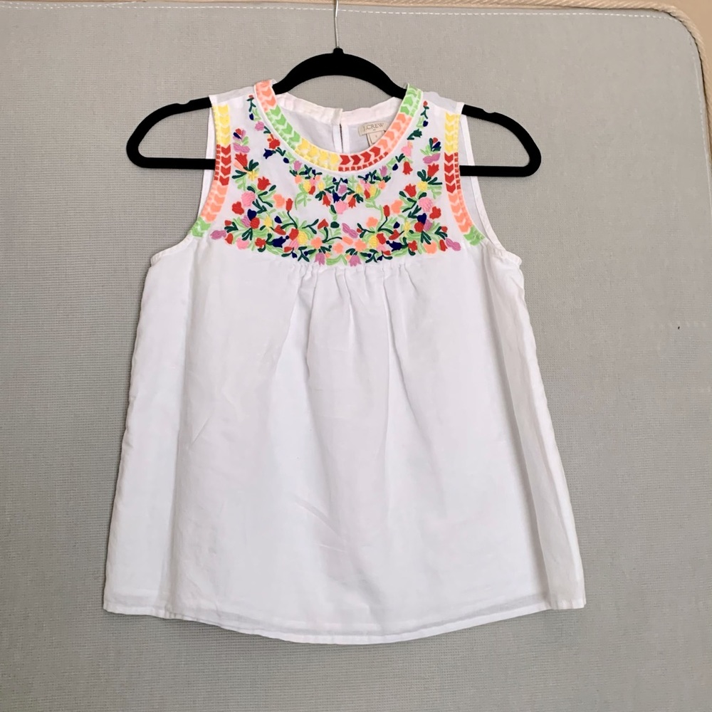 Like new J CREW embroidered top